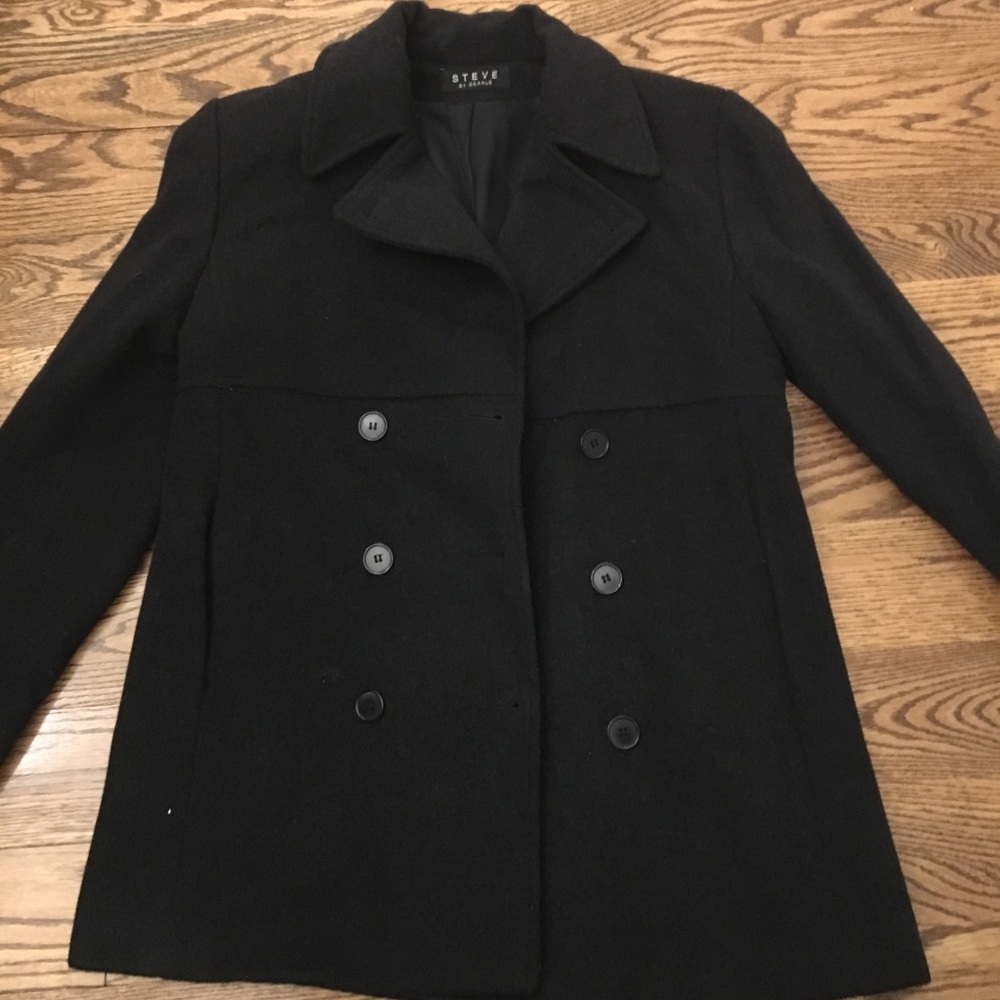 Charcoal cashmere pea coat